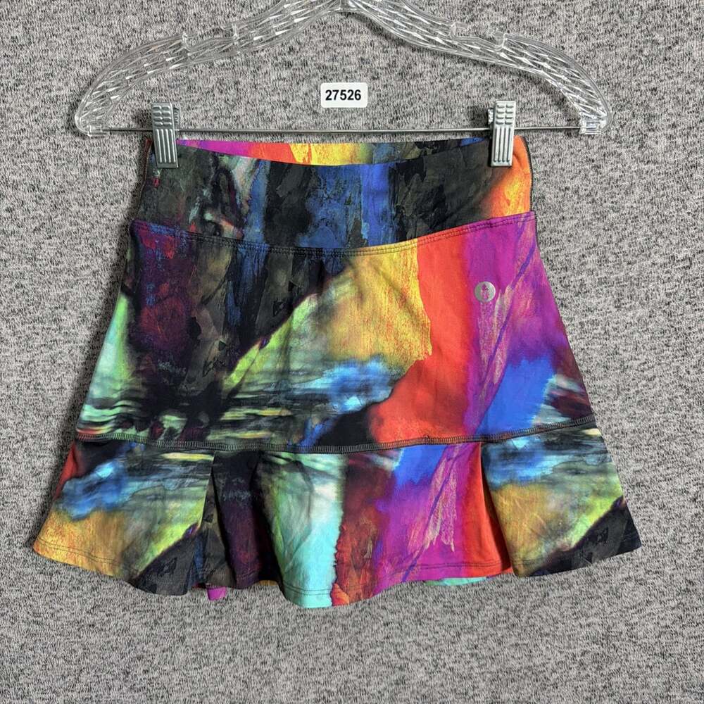 Dona Jo Women's Size 1 Small Colorful Print Pull On Stretch Activewear Skort